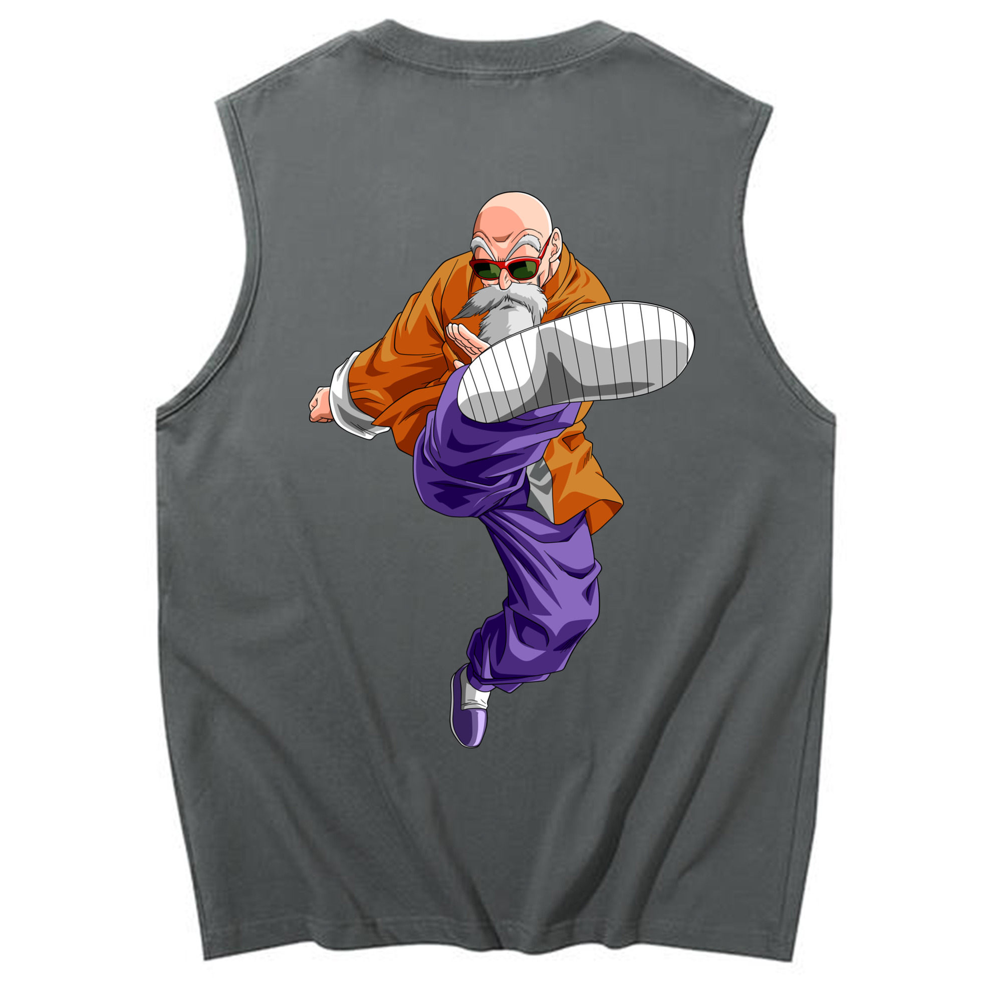 （画像用） ドラゴンボール 亀仙人（かめせんにん） DRAGON BALL Master Roshi Kame Sennin コットン100％タンクトップ（背面プリント）